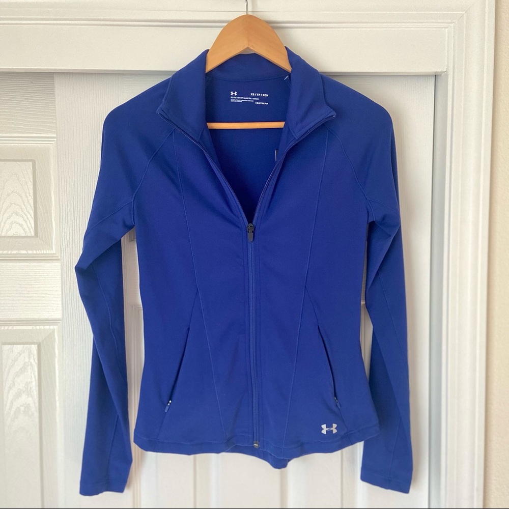 Under Armour Heat Gear Blue Lightweight Zip Up Jacket - Size X-Small